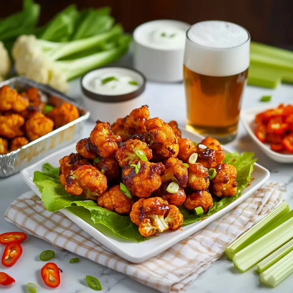 Buffalo Cauliflower Bites with Blue Cheese Dip Recipe - Recipe Image
