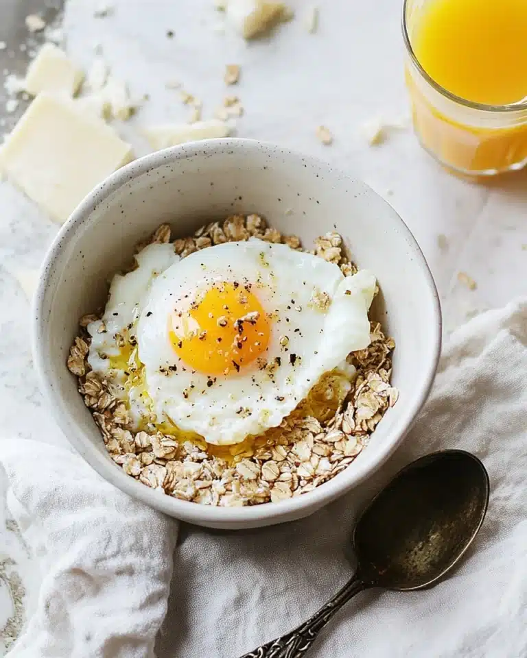 Savory Steel Cut Oats with Poached Egg Recipe