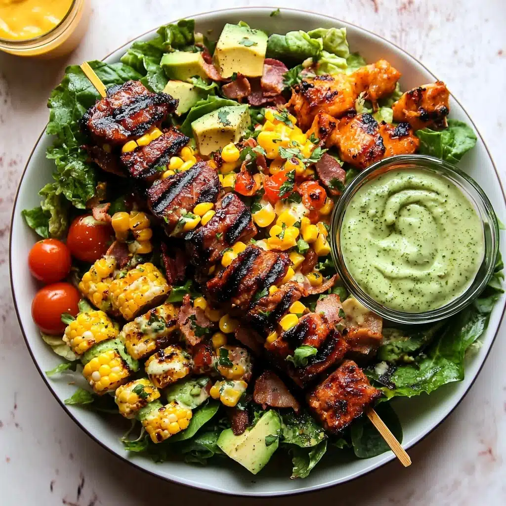 BBQ Chicken Skewer Salad Recipe - Recipe Image