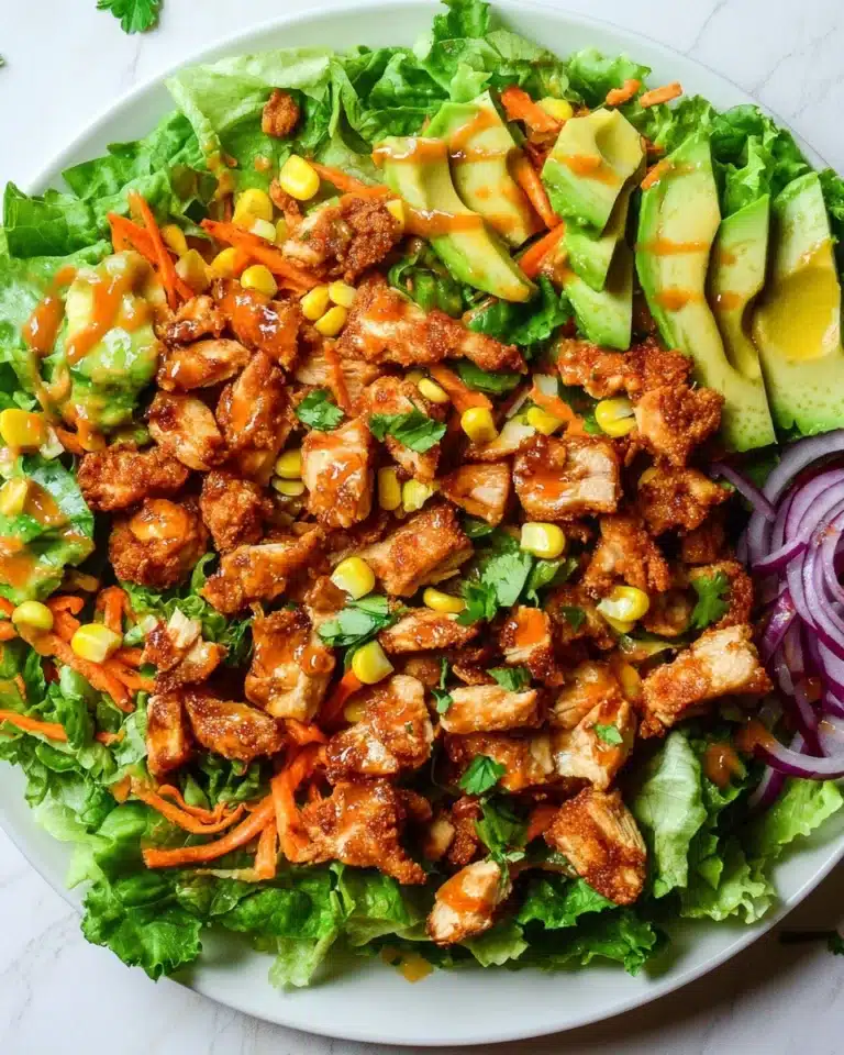 Crispy Hot Honey Chicken Salad with Yogurt Dressing Recipe
