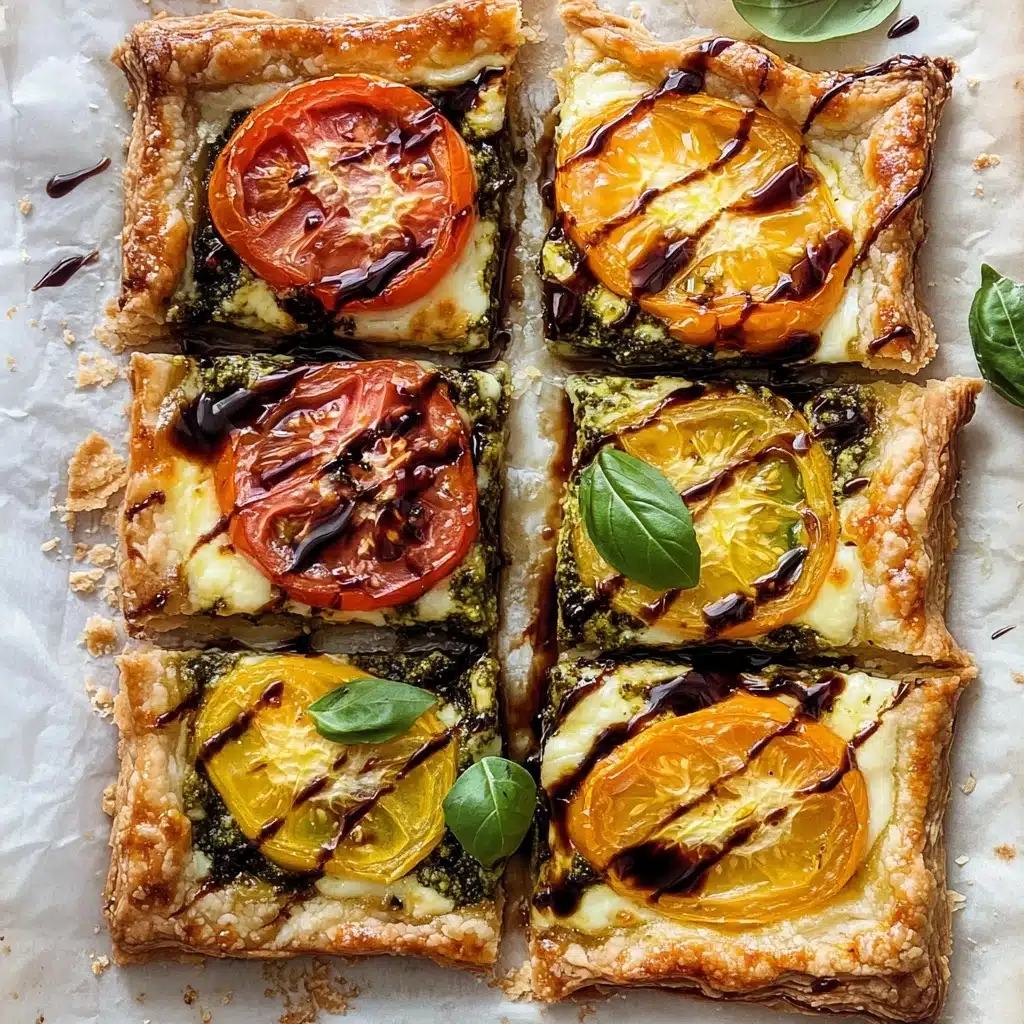 Pesto Caprese Puff Pastry Pizza Recipe - Recipe Image