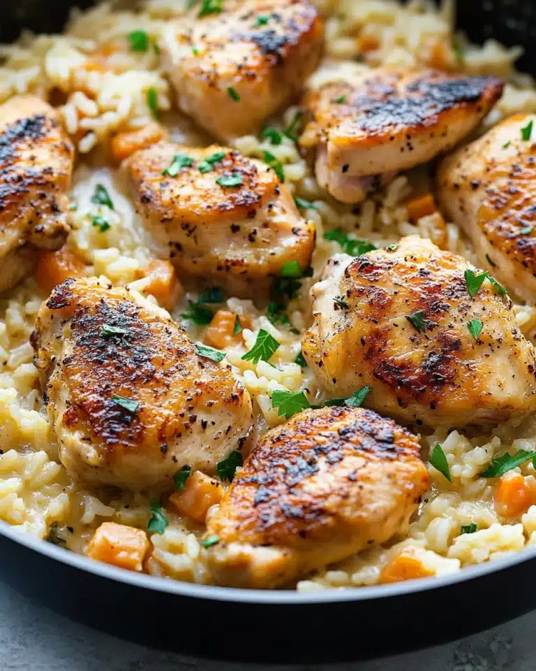 One-Pan Creamy Parmesan Chicken & Rice Recipe