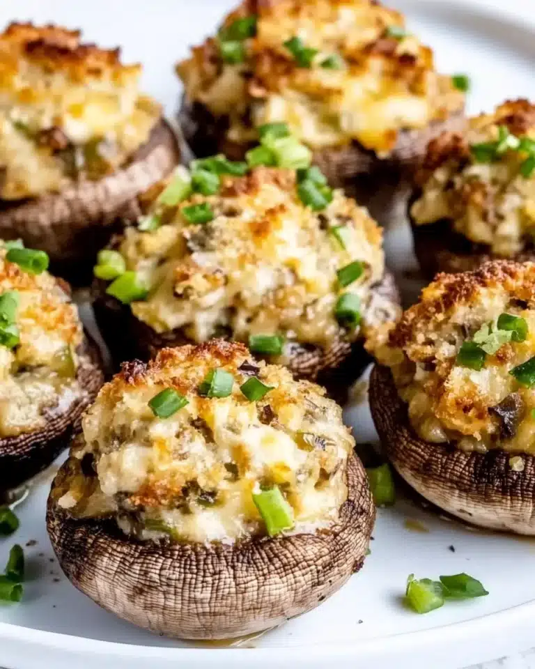 Scallion Jalapeño Popper Stuffed Mushrooms Recipe