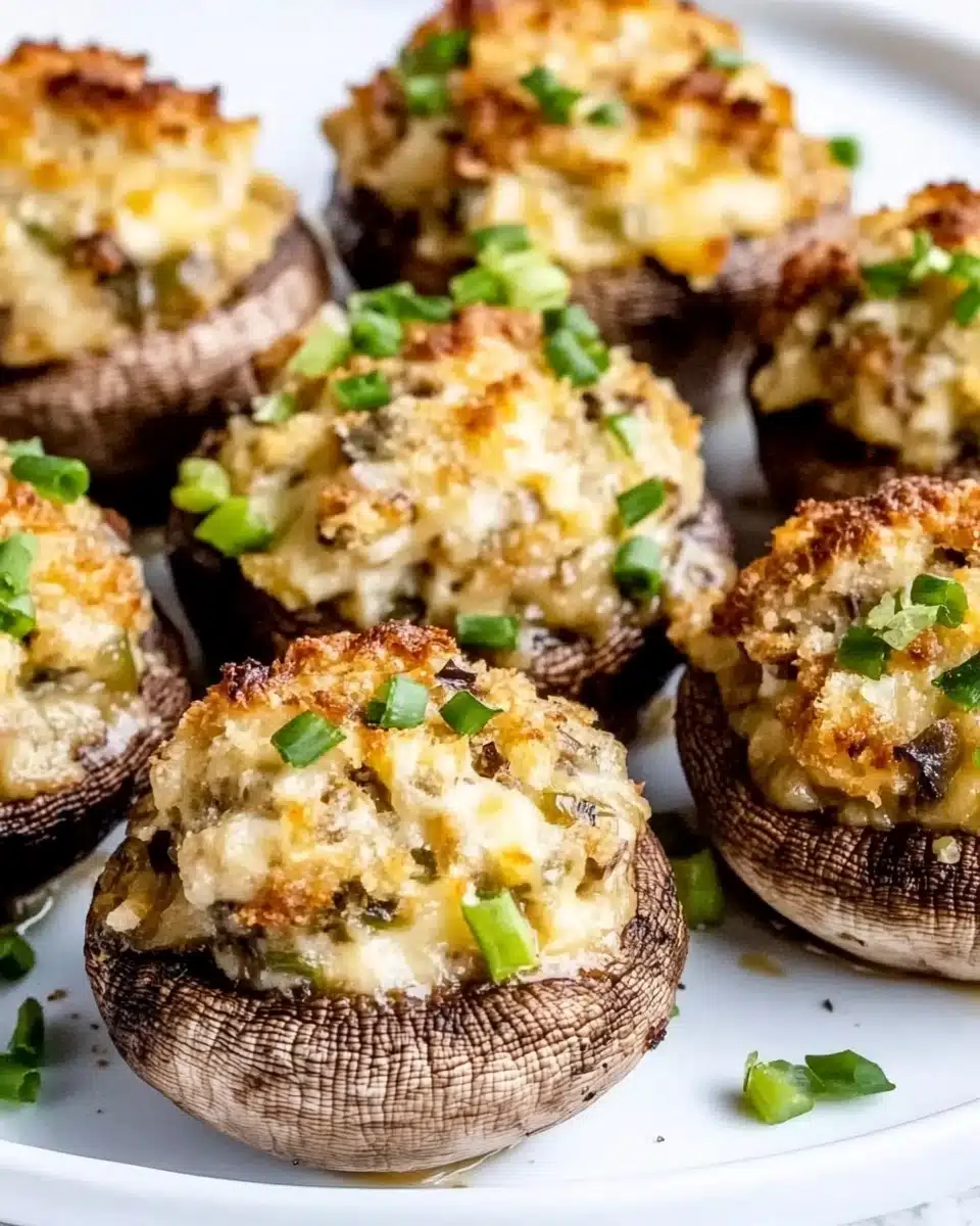 Scallion Jalapeño Popper Stuffed Mushrooms Recipe