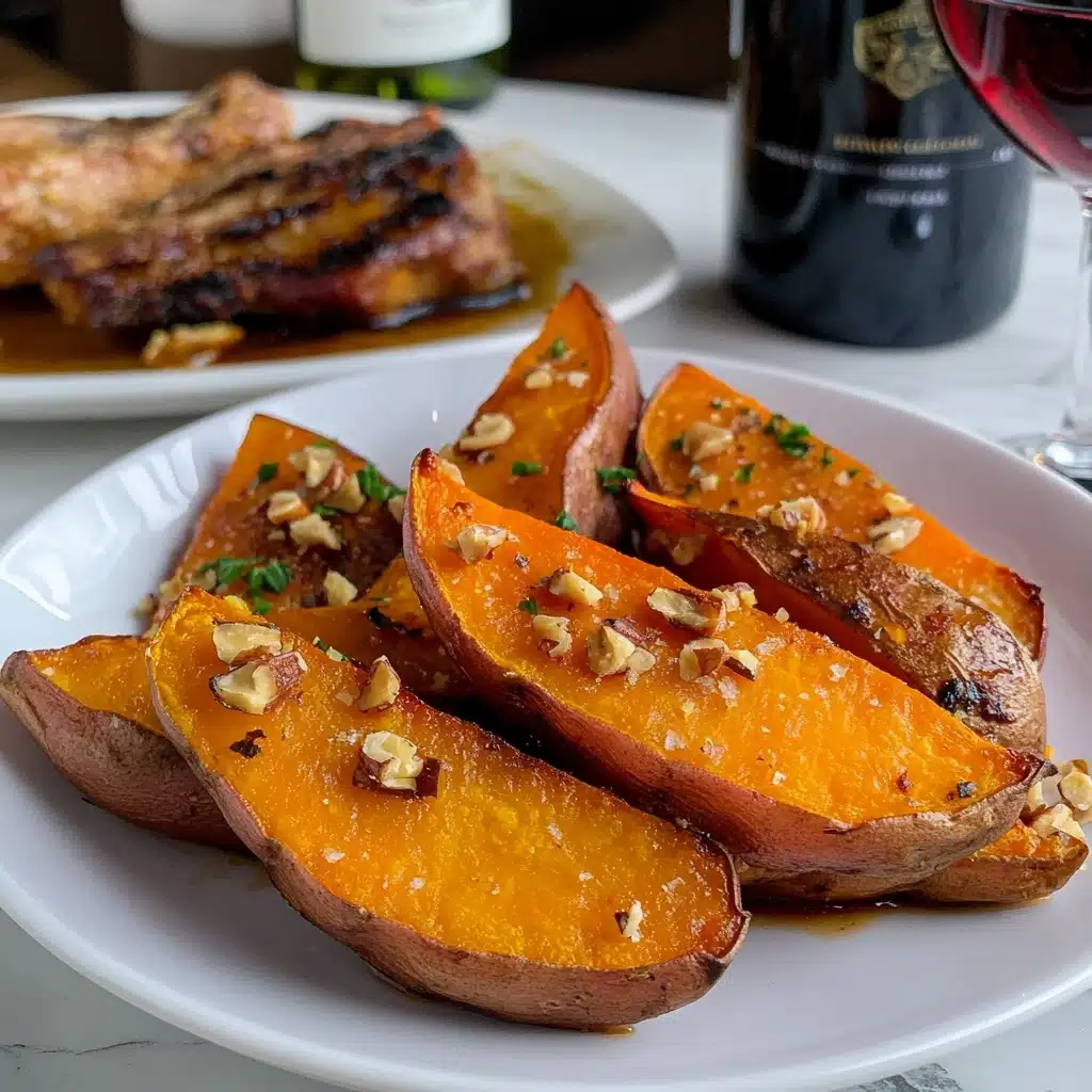 Maple Pecan Roasted Sweet Potato Wedges Recipe - Recipe Image