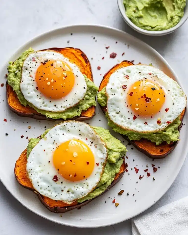 Sweet Potato Toast with Fried Eggs Recipe