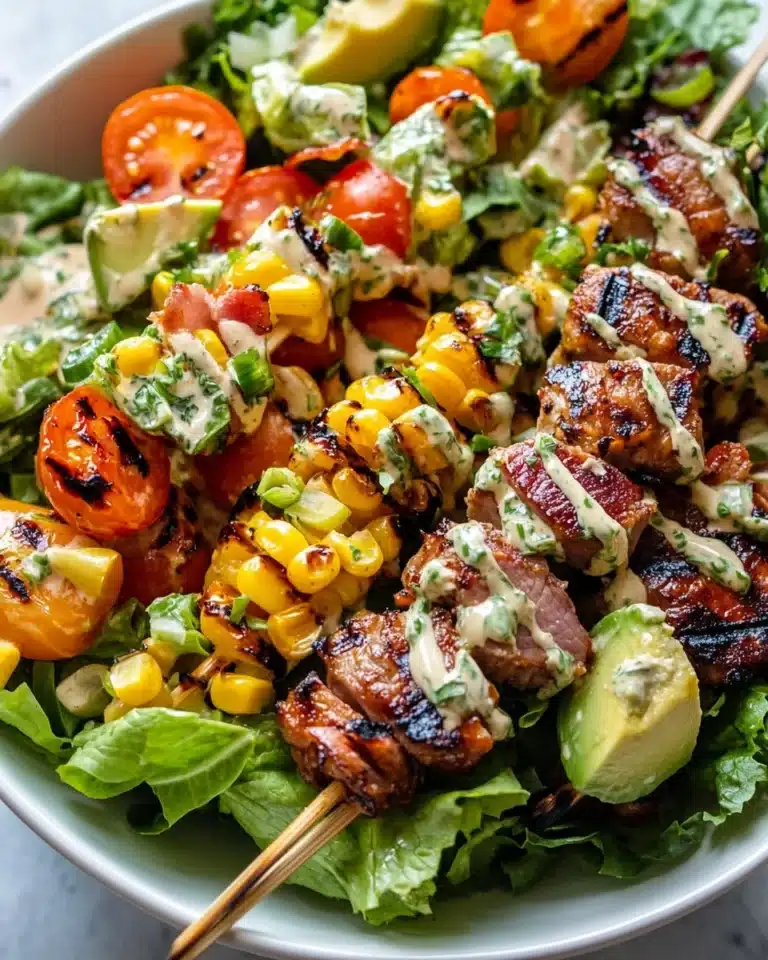 BBQ Chicken Skewer Salad Recipe