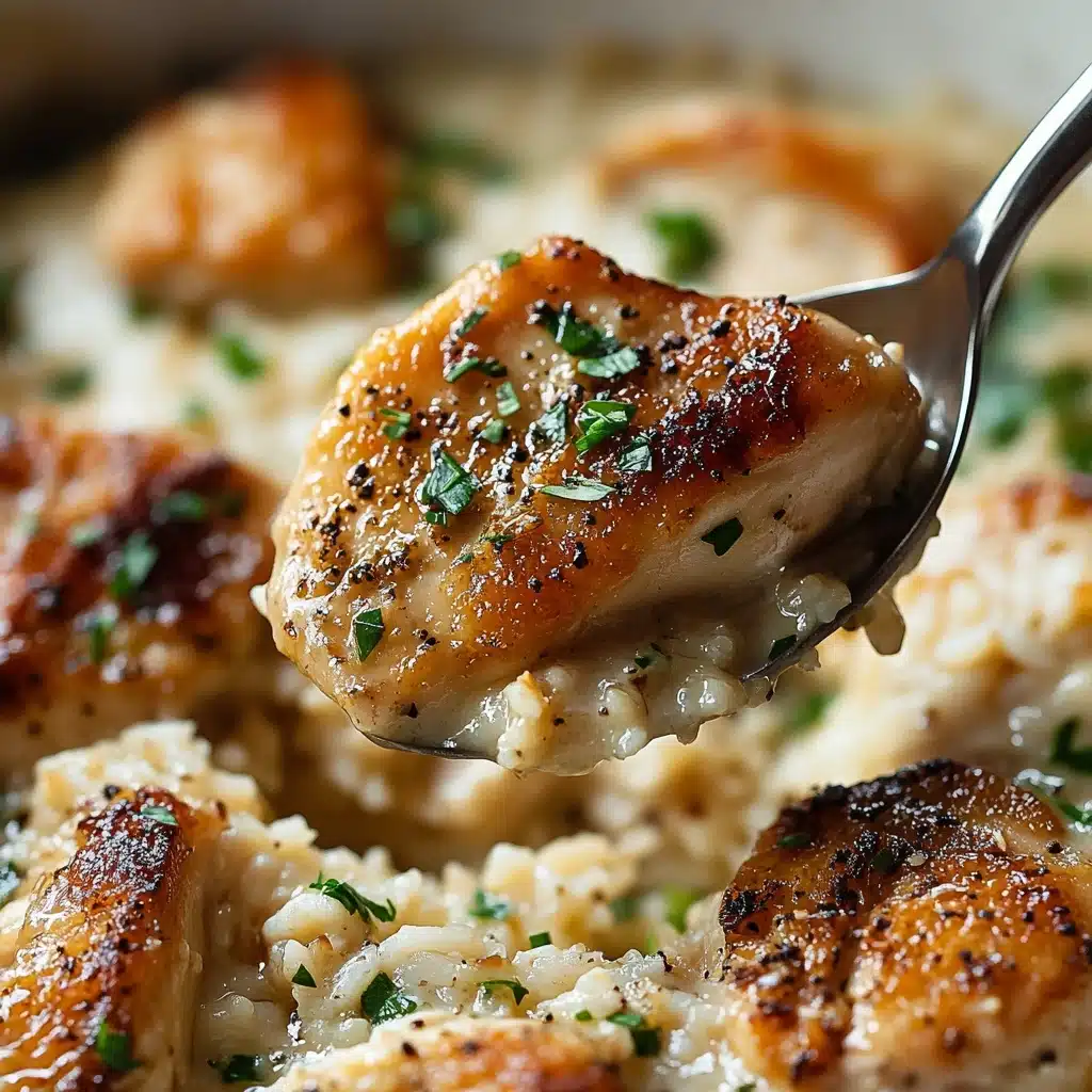 One-Pan Creamy Parmesan Chicken & Rice Recipe - Recipe Image