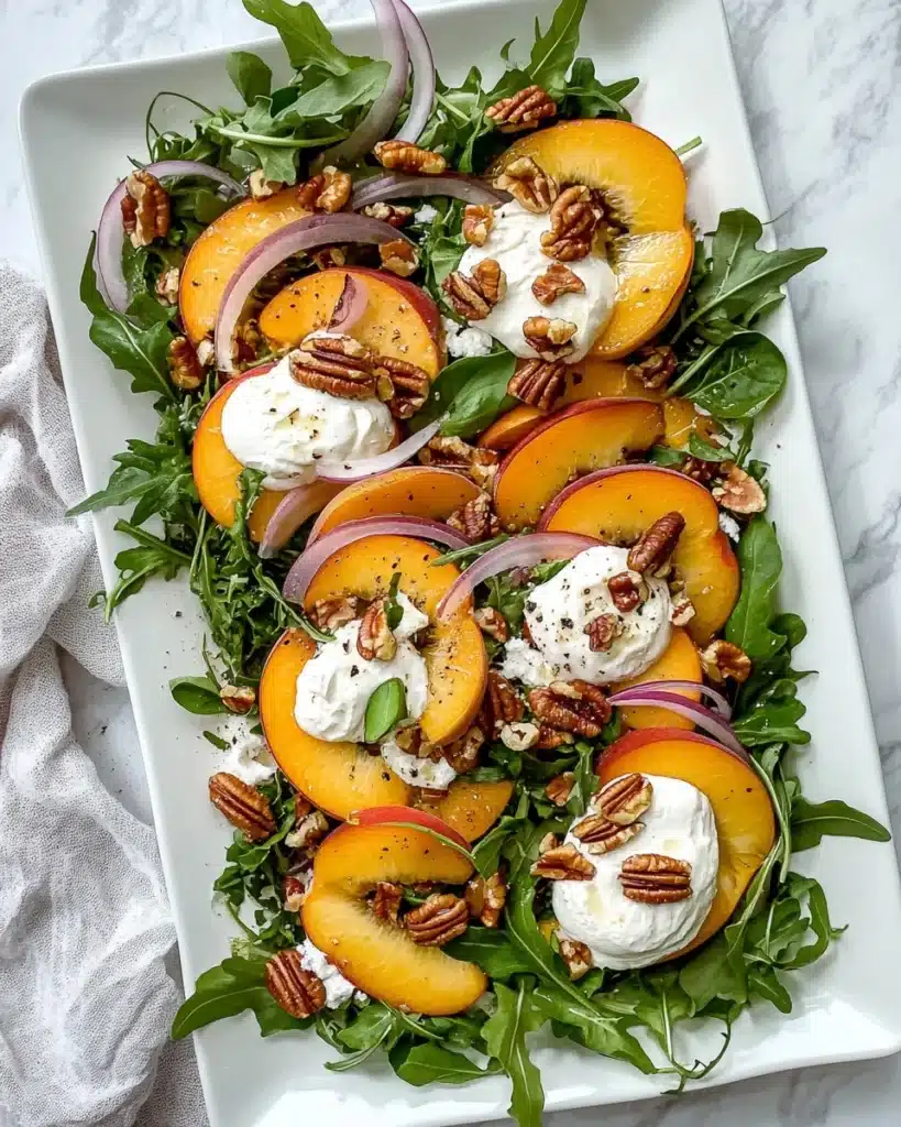 Summer Peach Salad with Burrata Recipe