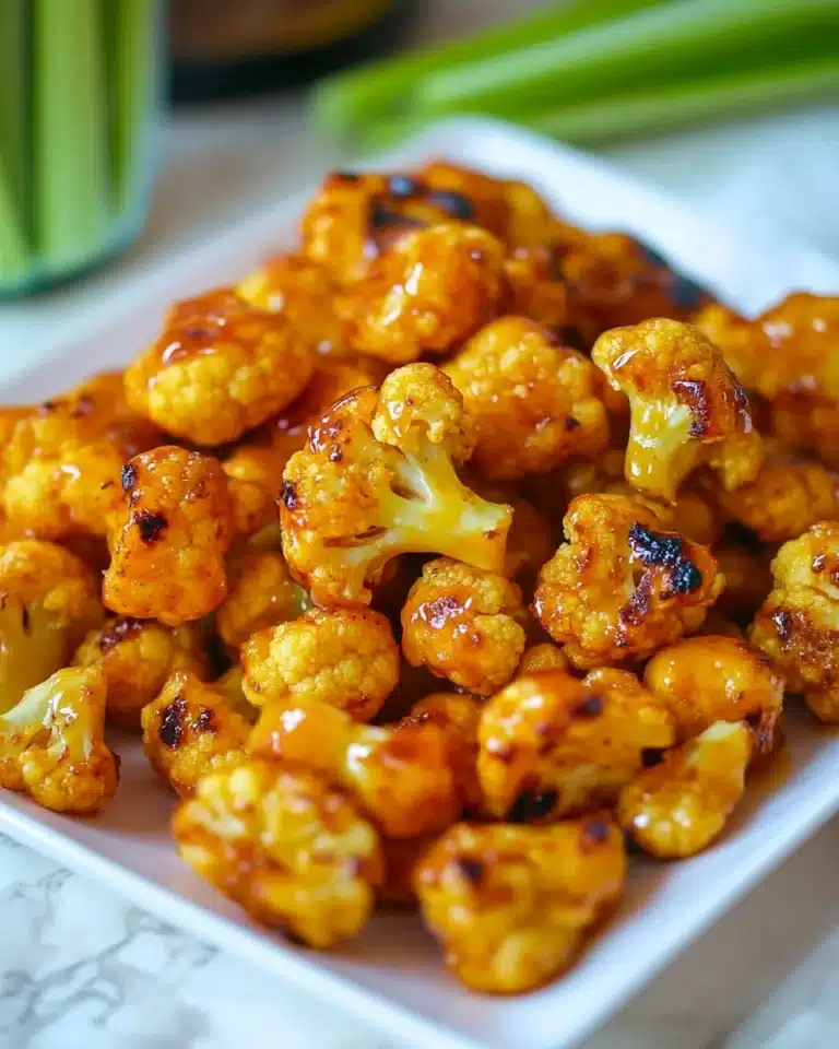 Buffalo Cauliflower Bites with Blue Cheese Dip Recipe