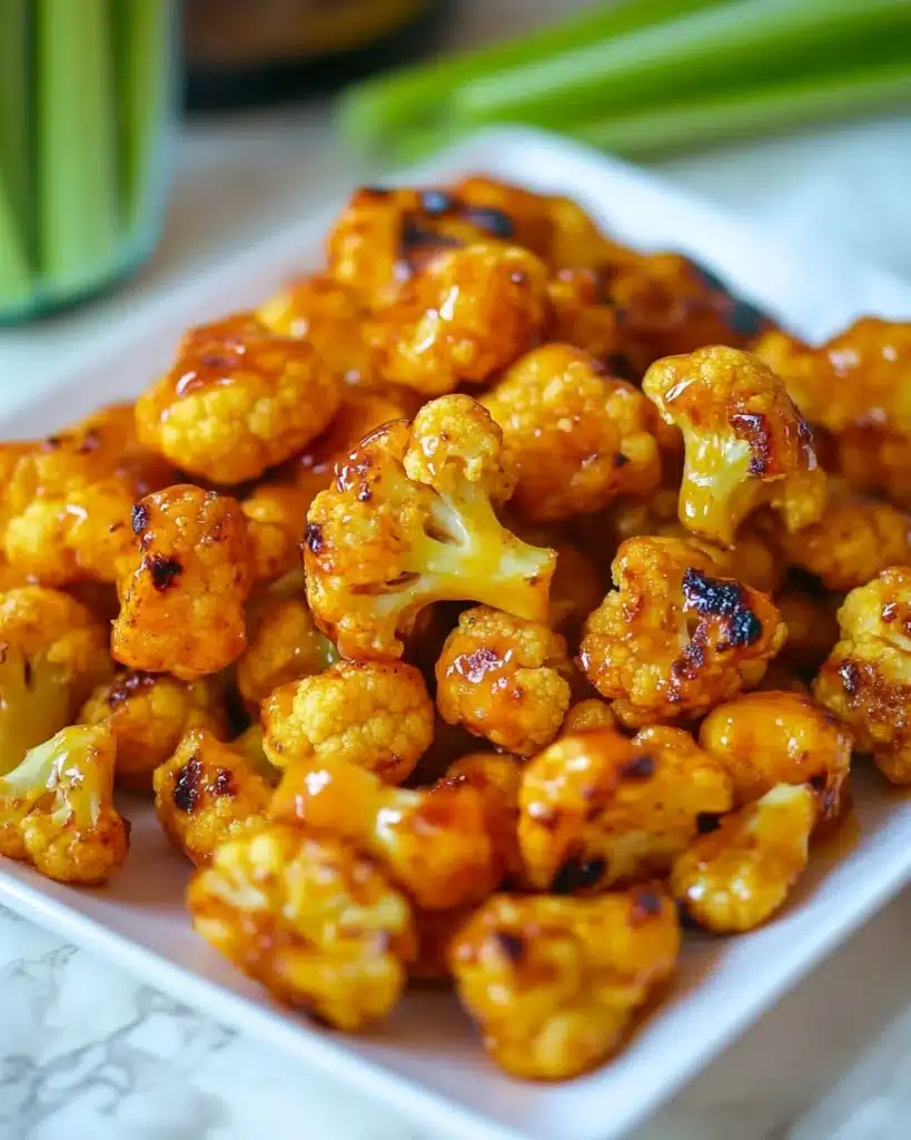 Buffalo Cauliflower Bites with Blue Cheese Dip Recipe
