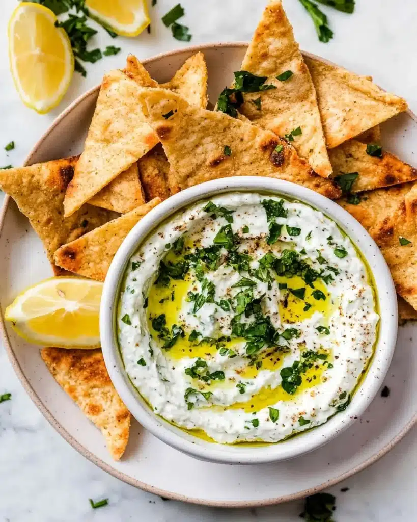 Homemade Tzatziki Sauce with Pita Chips Recipe