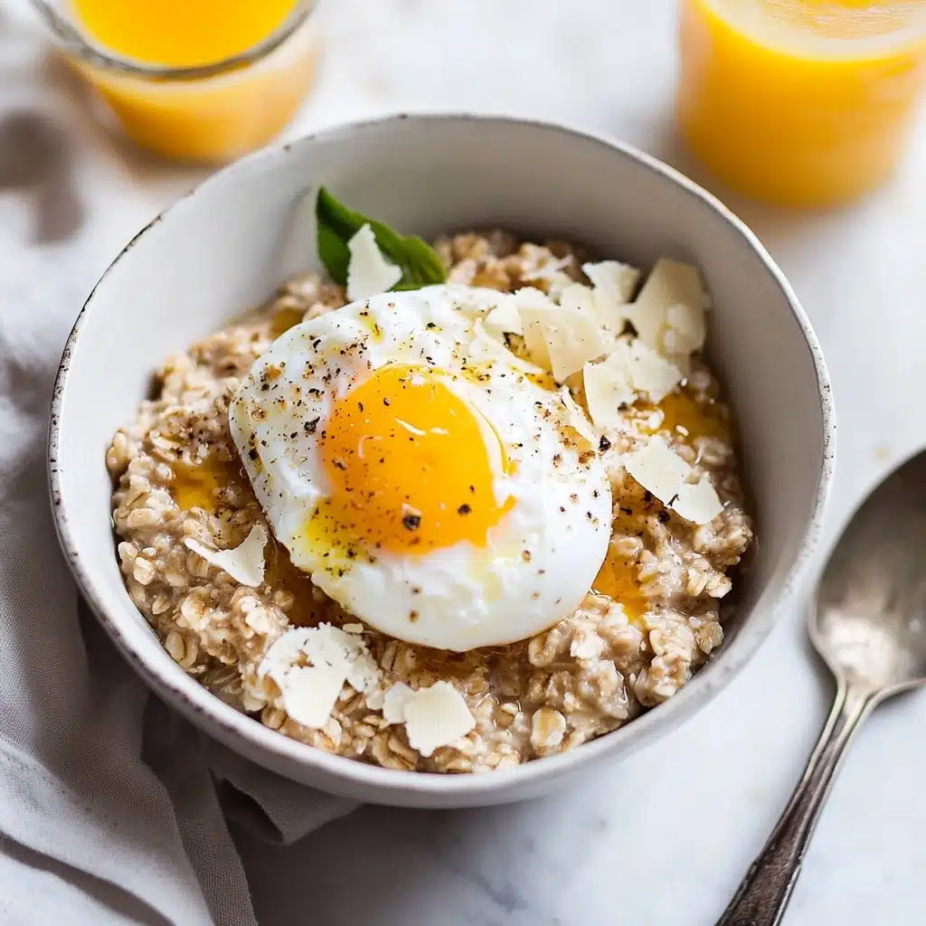 Savory Steel Cut Oats with Poached Egg Recipe - Recipe Image