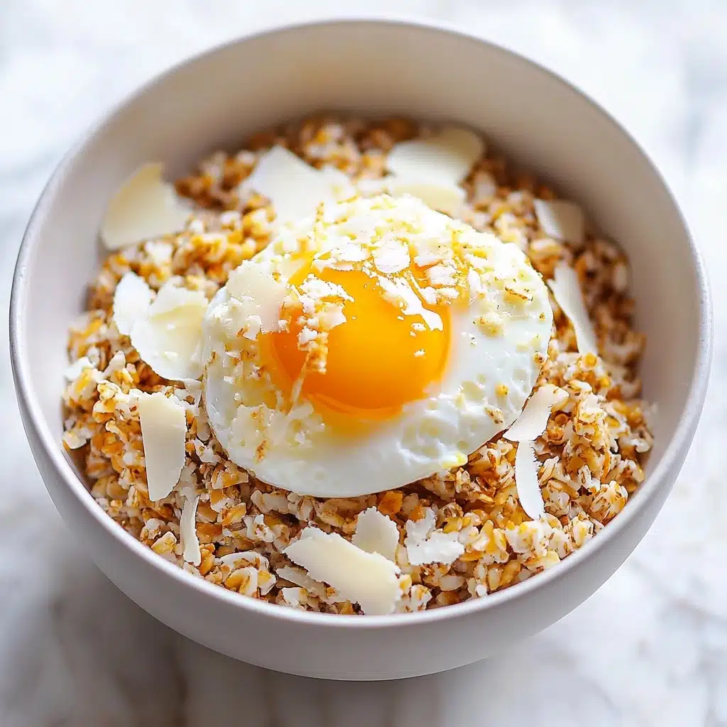 Savory Steel Cut Oats with Poached Egg Recipe - Recipe Image