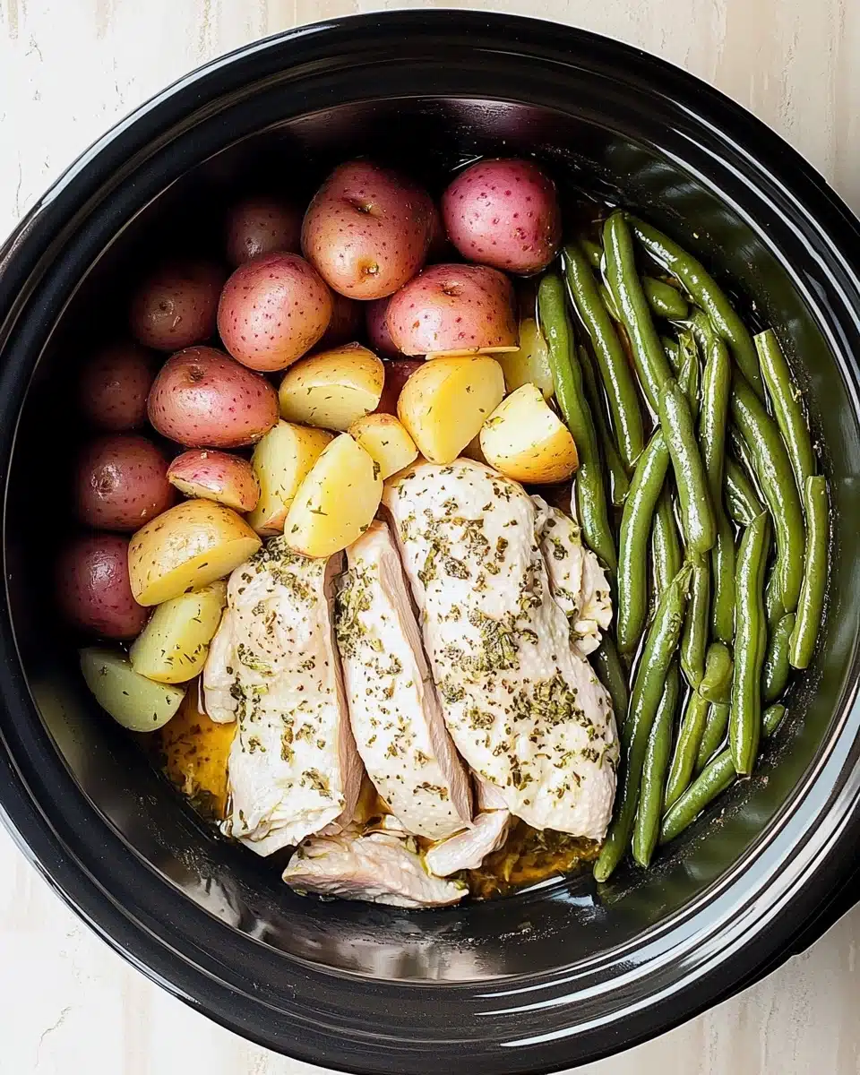 Crockpot Chicken, Potatoes and Green Beans Recipe - Recipe Image