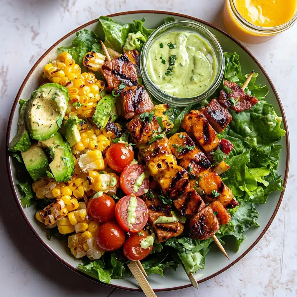 BBQ Chicken Skewer Salad Recipe - Recipe Image
