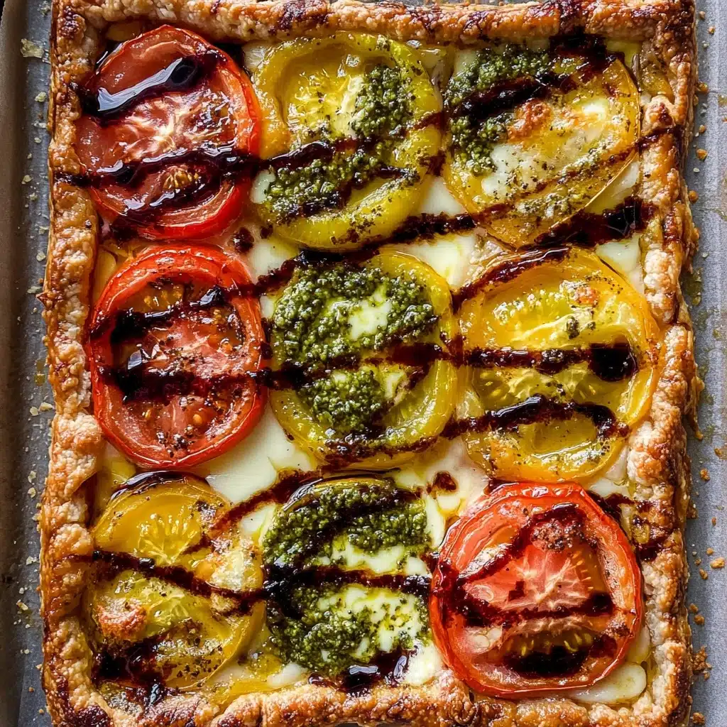 Pesto Caprese Puff Pastry Pizza Recipe - Recipe Image