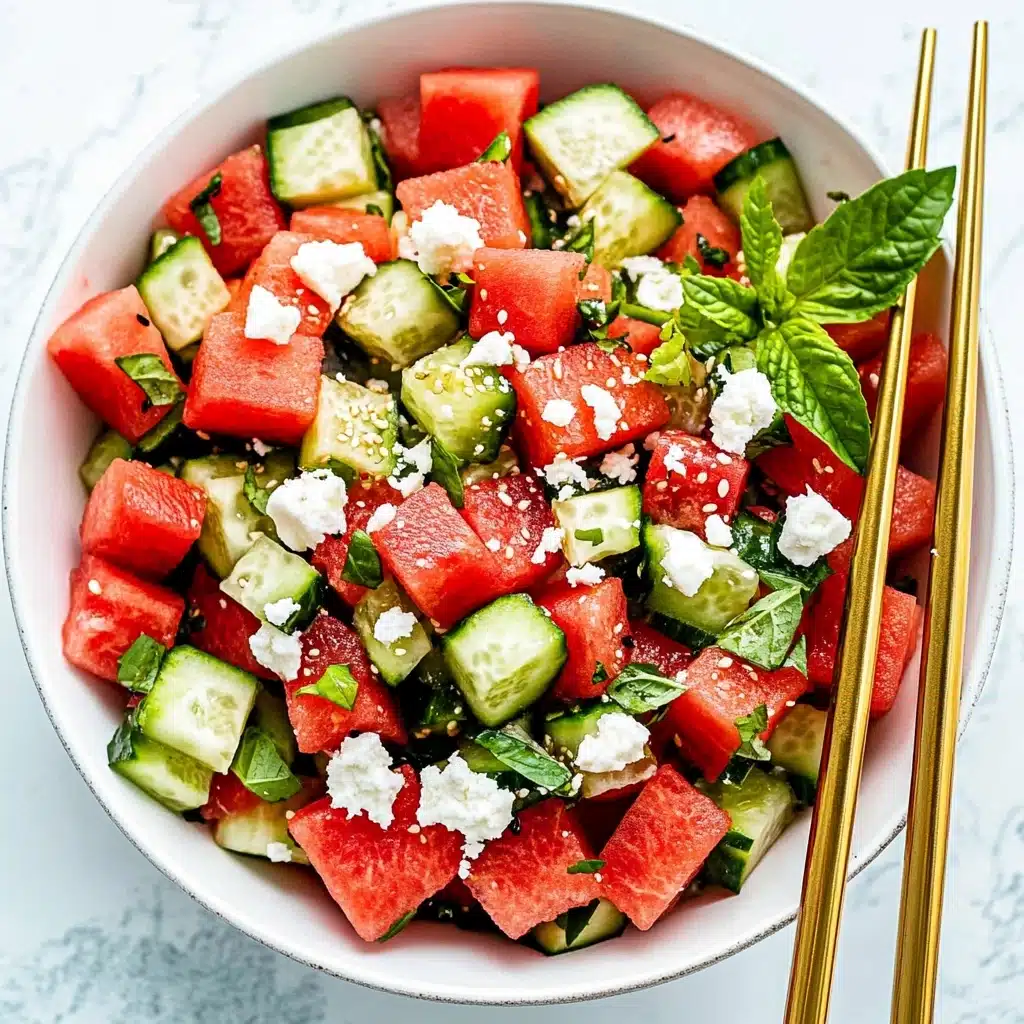 Watermelon Salad Recipe with Feta and Cucumber Recipe - Recipe Image