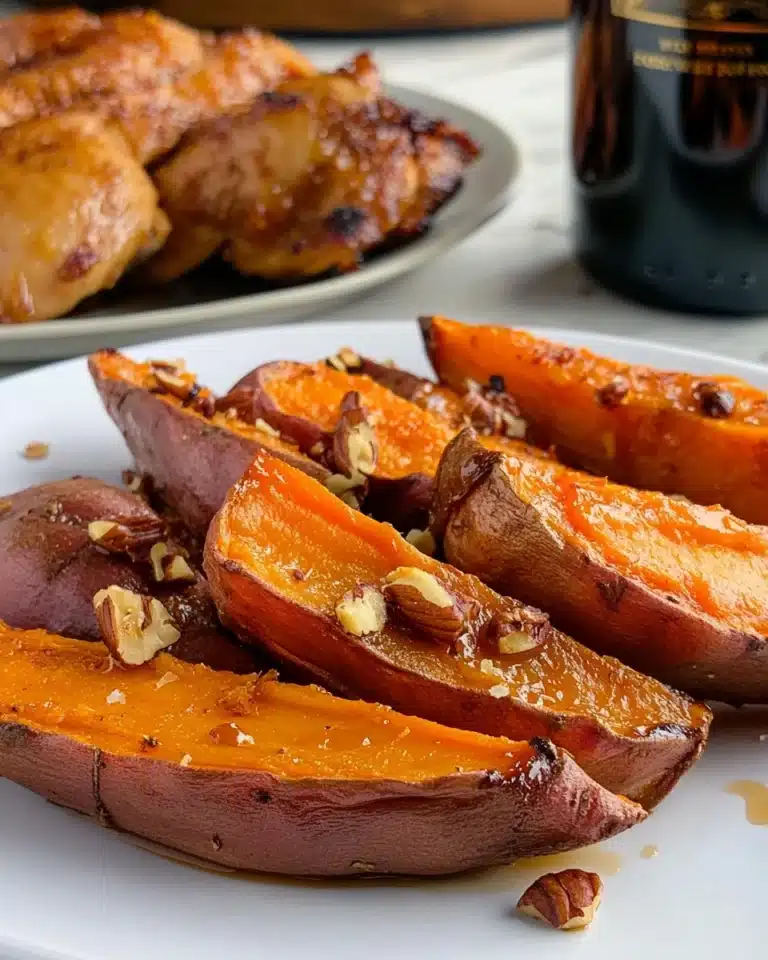 Maple Pecan Roasted Sweet Potato Wedges Recipe