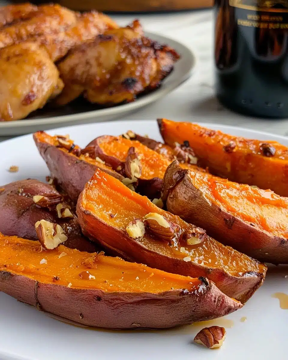 Maple Pecan Roasted Sweet Potato Wedges Recipe