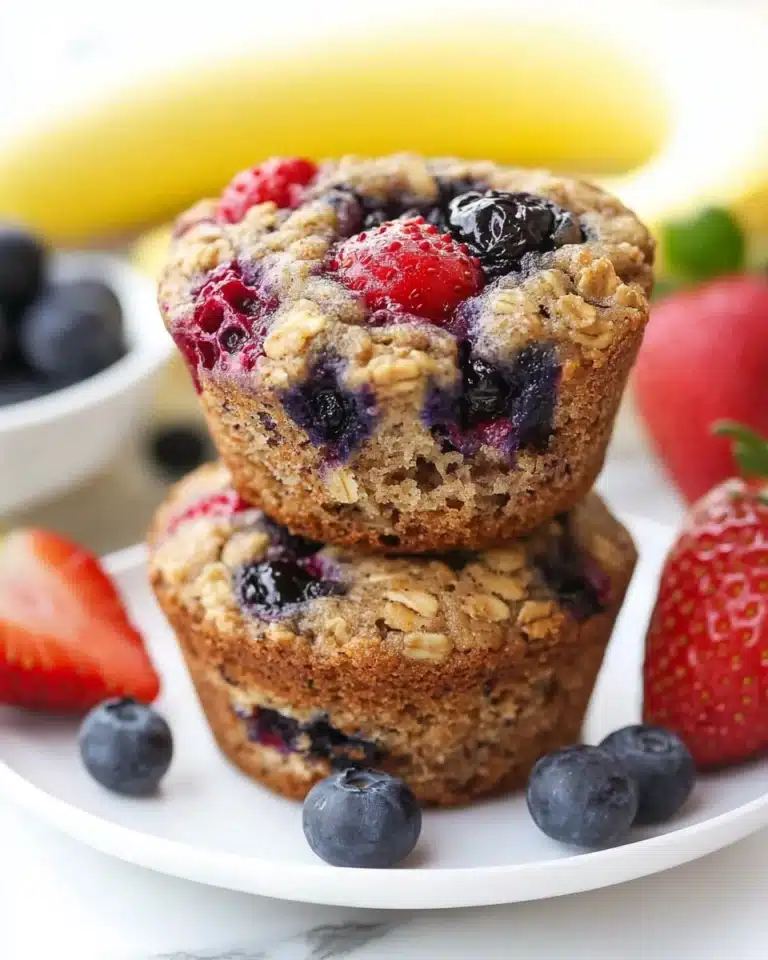 Mixed Berry Baked Oatmeal Cups Recipe