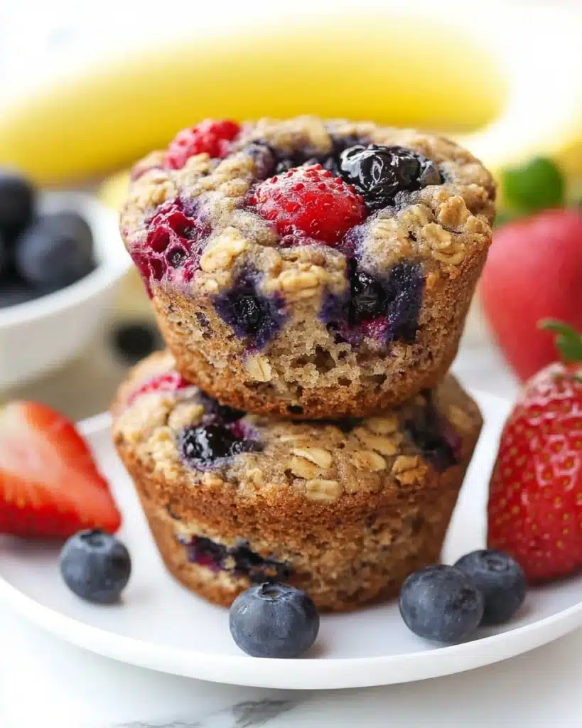 Mixed Berry Baked Oatmeal Cups Recipe