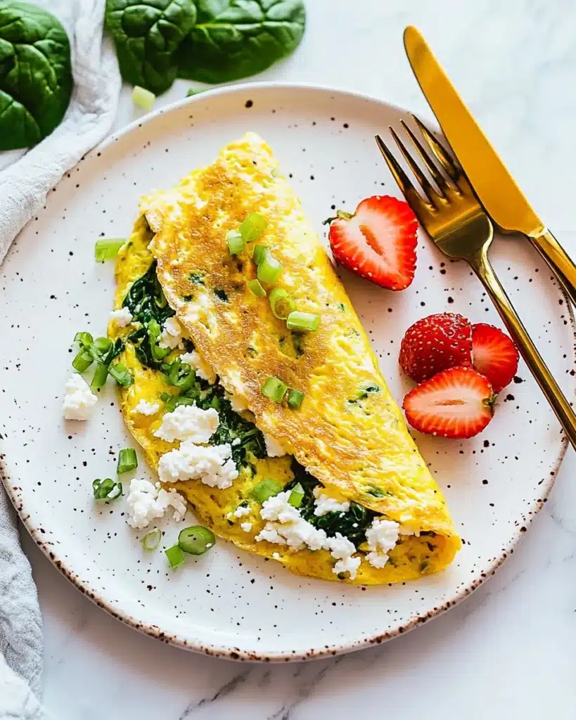 Spinach Feta Omelette Recipe