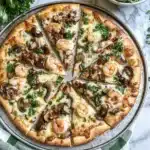GF Cheesy Garlic Shrimp and Mushroom Pizza Recipe