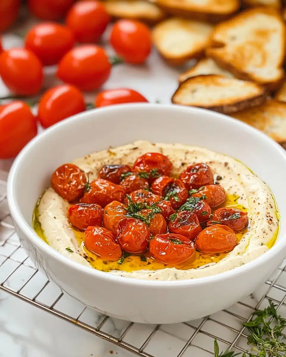 Whipped Feta Dip with Honey and Blistered Tomatoes Recipe