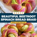 Beetroot Spinach Bread Braid Recipe
