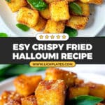 Fried Halloumi Bites with Honey Chili Sauce Recipe