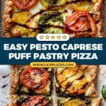 Pesto Caprese Puff Pastry Pizza Recipe