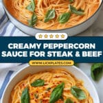 Creamy Peppercorn Sauce Recipe For Steak and Beef Recipe