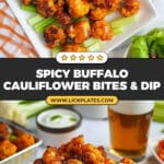 Buffalo Cauliflower Bites with Blue Cheese Dip Recipe