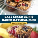 Mixed Berry Baked Oatmeal Cups Recipe