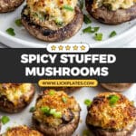 Scallion Jalapeño Popper Stuffed Mushrooms Recipe