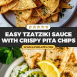 Homemade Tzatziki Sauce with Pita Chips Recipe