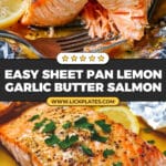 Sheet Pan Lemon Garlic Butter Salmon Recipe