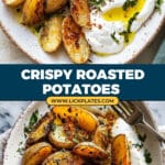 Crispy Oregano Roasted Potatoes with Creamy Feta Sauce Recipe