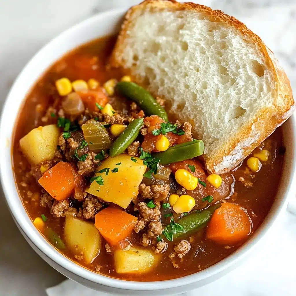 Hearty Hamburger and Vegetable Soup Recipe - Recipe Image