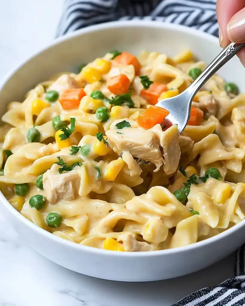 Instant Pot Cheesy Chicken, Noodles, and Vegetables Recipe