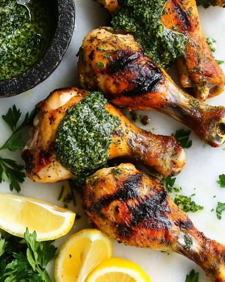 Air Fryer Herbed Spatchcock Chicken with Herb Sauce Recipe