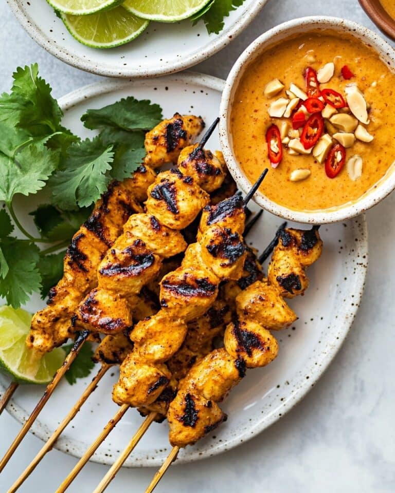 Chicken Satay with Easy Peanut Sauce Recipe