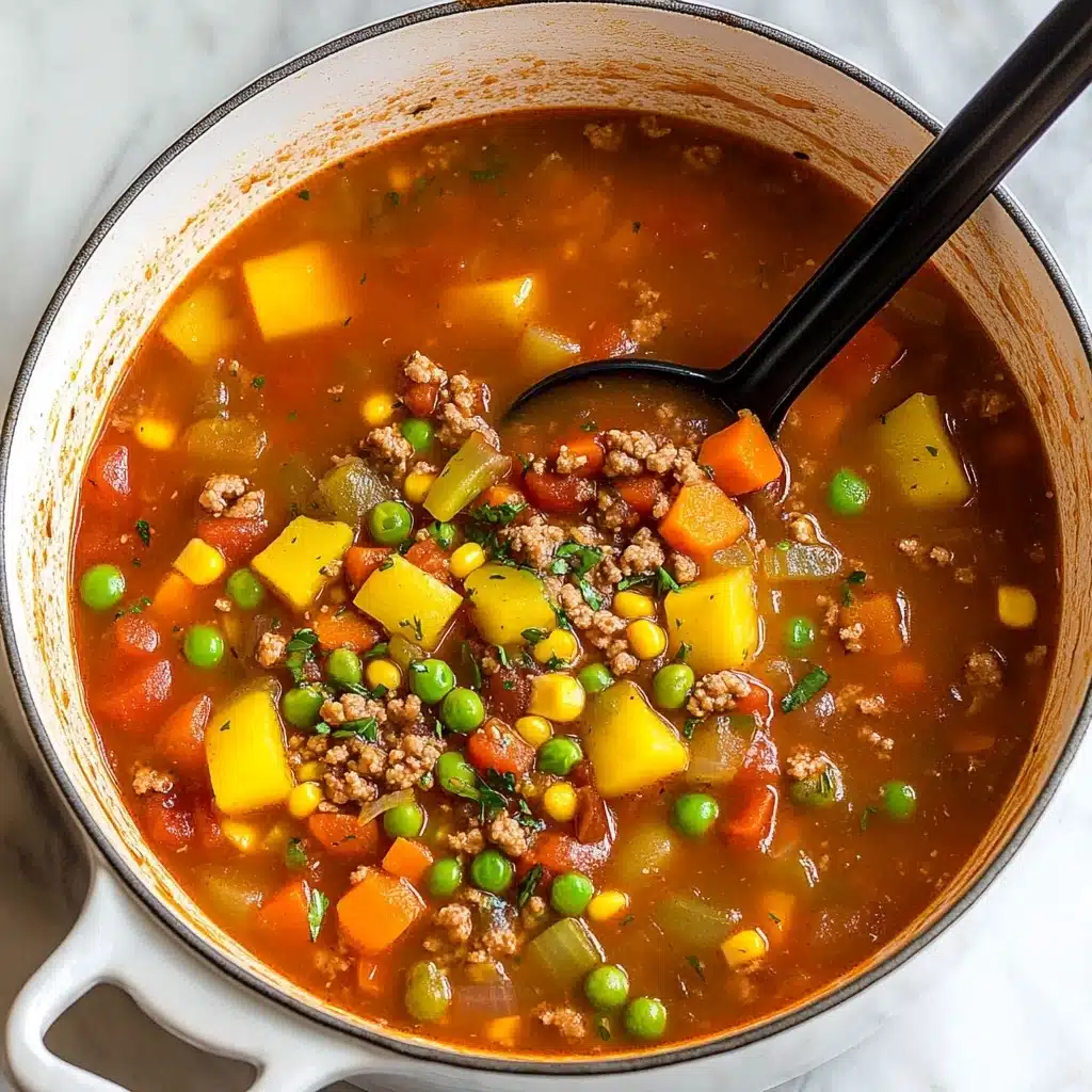 Hearty Hamburger and Vegetable Soup Recipe - Recipe Image