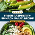 Raspberry-Spinach Salad with Avocado & Walnuts Recipe