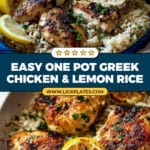One Pot Greek Chicken and Lemon Rice Recipe