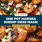 One Pot Harissa Shrimp and Feta Orzo Recipe