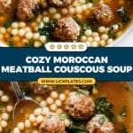Mini Moroccan Meatball Couscous Soup Recipe