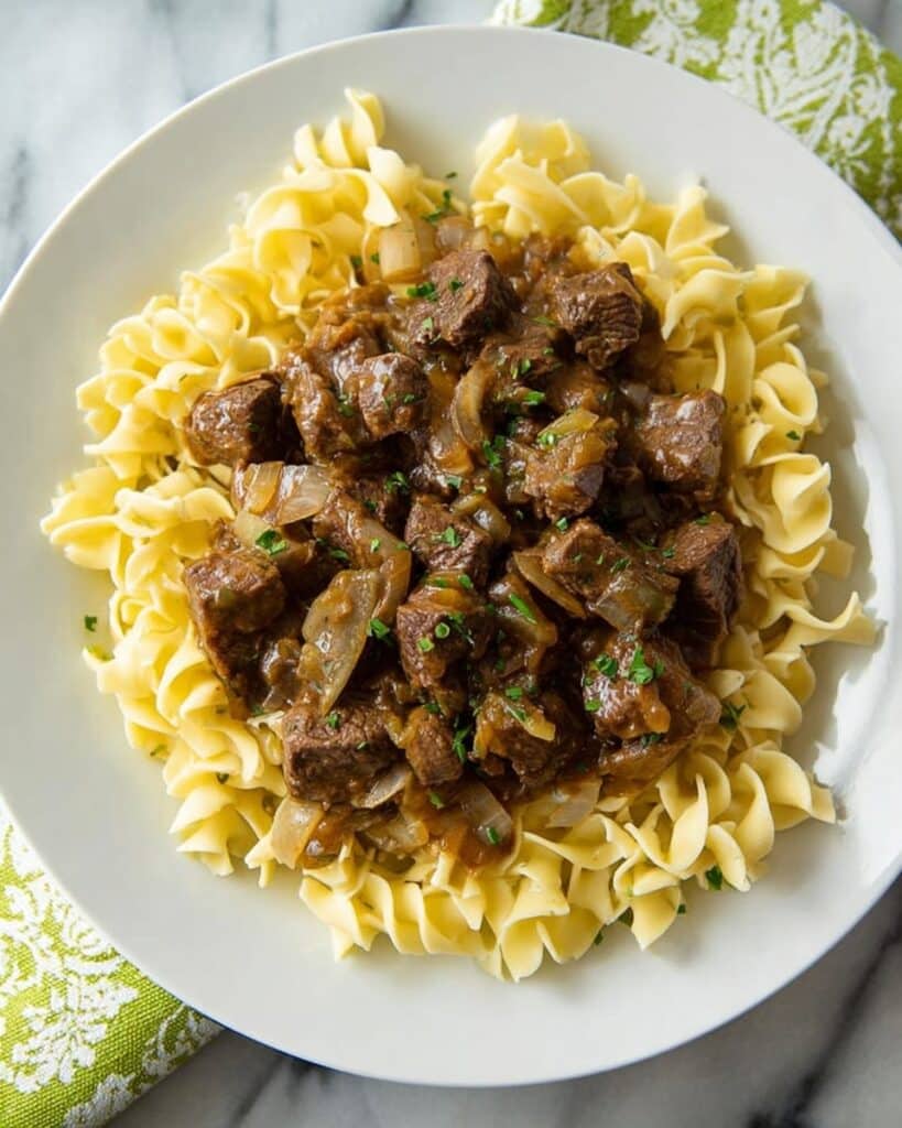 Slow Cooker Amish Beef and Noodles Recipe