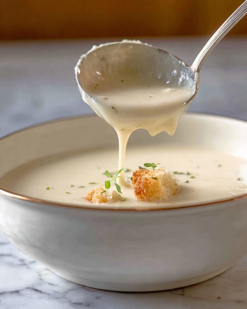 Leek and Potato Soup with Crispy Croutons and Chives Recipe